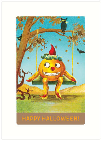 Hallowe'en Card : Pumpkin Swing