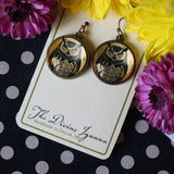 Retro Owl Earrings, Handmade in Detroit