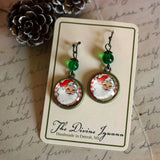 Retro Santa Earrings, Handmade in Detroit