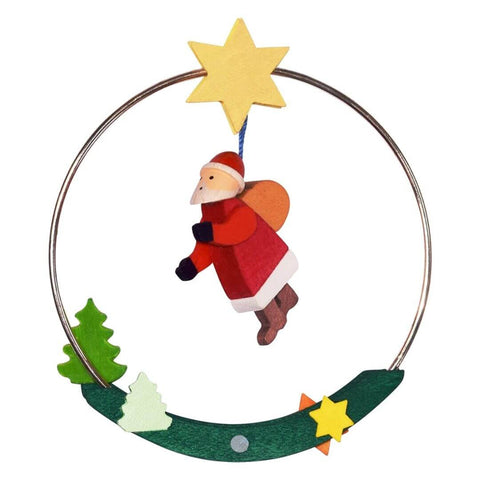 German Christmas Ornament: Santa in Ring