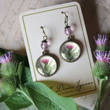 Scottish Thistle Shamrock Earrings, Handmade in Detroit