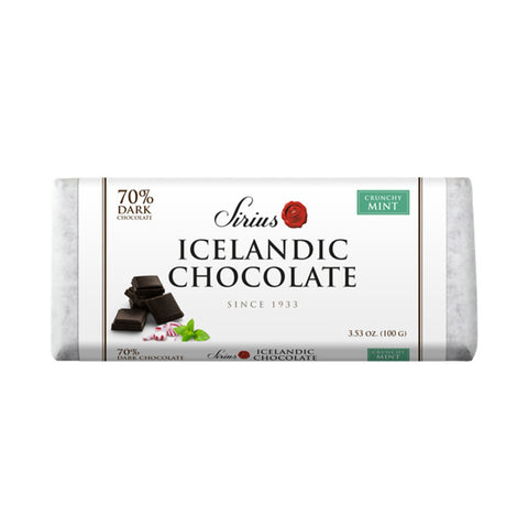 Nói Síríus Dark Chocolate Bar (70%) Crunchy Mint, from Iceland