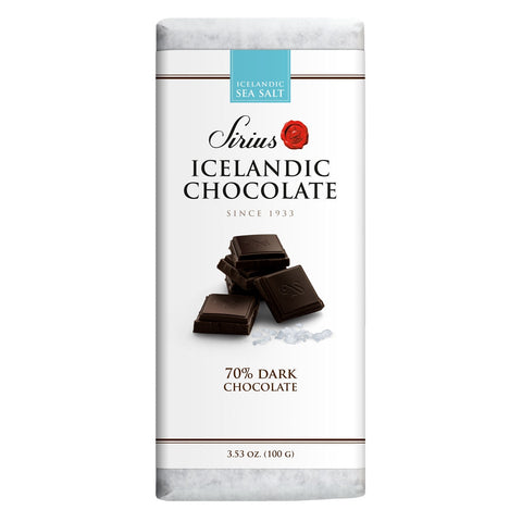 Nói Síríus Dark Chocolate Bar (70%) with Sea Salt, from Iceland