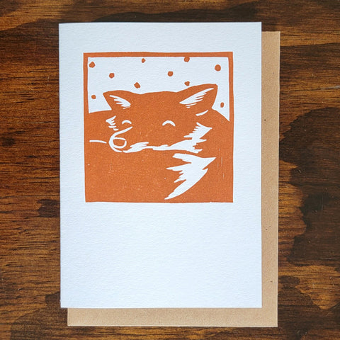 Boxed Letterpress Note Cards: Sleepy Fox