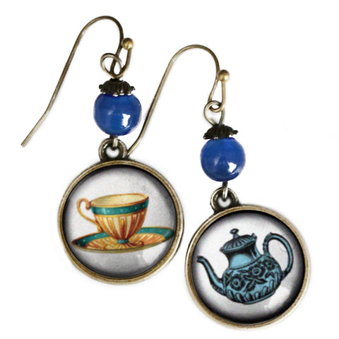 Mismatched Teacup & Teapot Earrings, Handmade in Detroit