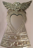 Large Tin Angel with Mirror from Mexico