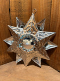 Mexican Tin Stars: Mirrored Ornament, in Silver