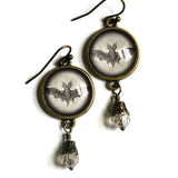 Victorian Bat Earrings, Handmade in Detroit