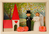 Wedding Congratulations Matchbox Scene, Handmade in Germany