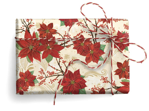 Italian Wrapping Paper: Christmas Poinsettia