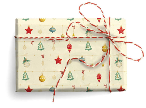 Italian Wrapping Paper: Little Christmas Ornaments