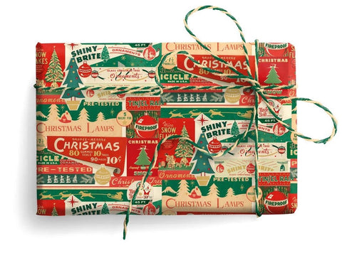 Italian Wrapping Paper: Vintage Christmas Labels