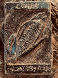Blackened Wax Primitive Folk Art: Corn Seed Packet