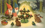 Postcard: Elves at Christmas Tree