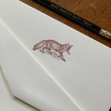 Stationery Set: Fox, Letterpress Printed