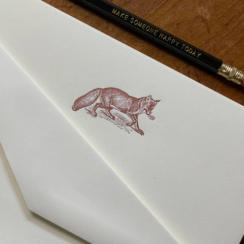 Stationery Set: Fox, Letterpress Printed