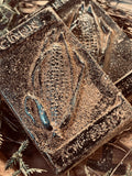Blackened Wax Primitive Folk Art: Corn Seed Packet