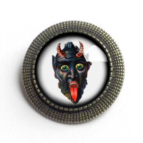 Krampus Brooch, Handmade in Detroit