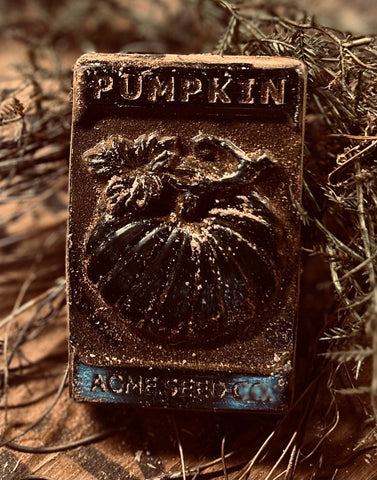 Blackened Wax Primitive Folk Art: Pumpkin Seed Packet