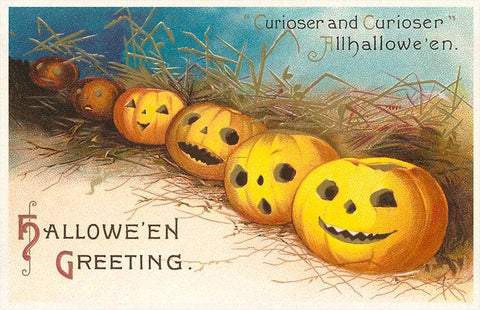 Postcard: Hallowe'en Greetings, Curiouser and Curiouser
