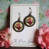 Immaculate Heart of Mary Earrings, Handmade in Detroit