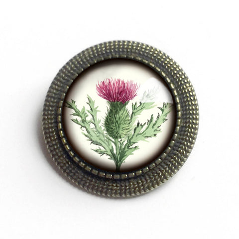 Scottish Thistle Brooch, Handmade in Detroit