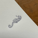 Stationery Set: Seahorse, Letterpress Printed