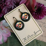 Tulips Glass Cabochon Earrings, Handmade in Detroit