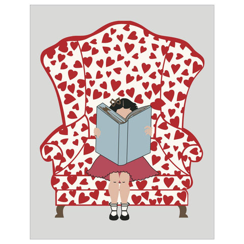 Vintage Valentine or Everyday Card: Book Lover