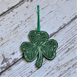 Shamrock Felt Ornament, Embroidered