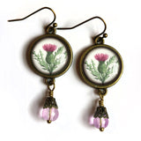 Scottish Thistle Shamrock Earrings, Handmade in Detroit