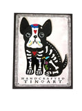 Mexican Tin Ornament: Calavera Dog, Pugg