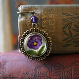 Purple Pansy Book Hook