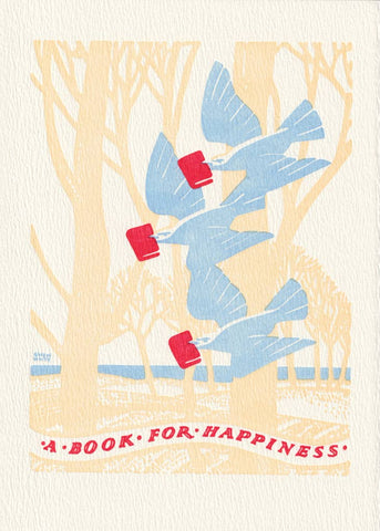 Letterpress Printed Card: Book Birds