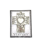 Mexican Tin Cross, with Heart Mirror