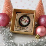 Santa Claus Brooch in Pink, Handmade in Detroit