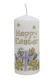 Easter Candle: Cross with Lilies & Daffodils