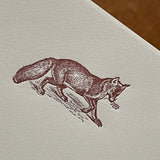Stationery Set: Fox, Letterpress Printed