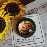 Retro Jack O' Lantern Brooch, Handmade in Detroit