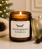 Peppermint Vanilla Soy Wax Candle, 7 oz.