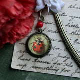 Ladybug Bronze Book Hook