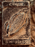 Blackened Wax Primitive Folk Art: Corn Seed Packet