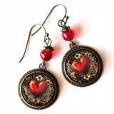 Ornate Heart Earrings, Handmade in Detroit