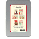 Vintage Valentine Postcards in a Tin, Set of 12