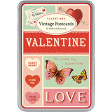 Vintage Valentine Postcards in a Tin, Set of 12