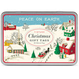 Vintage Christmas Greetings Gift Tags in a Tin, Set of 36 Reproductions