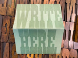 Handmade Journal: Write Here, Letterpress