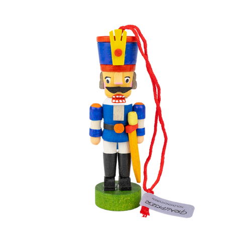 German Christmas Ornament: Nutcracker, in Red or Blue