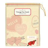 Vintage Valentine Hearts Tea Towel