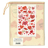 Vintage Valentine Hearts Tea Towel